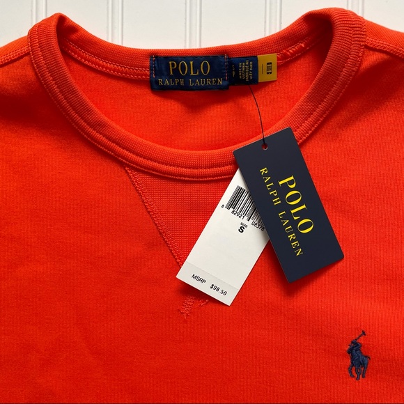 POLO Ralph Lauren ORANGE Long Sleeve Pullover Sweatshirt!  S - Picture 2 of 8